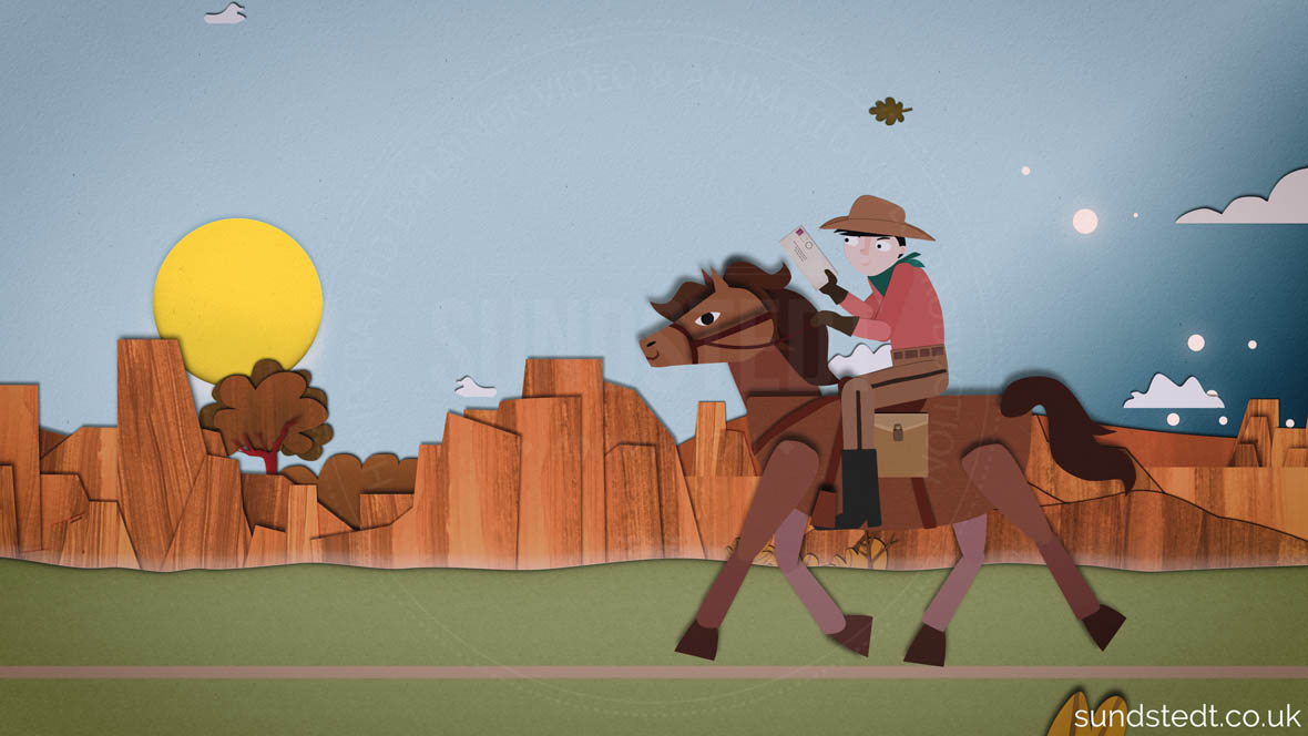 paper cutout animation artwork separated into layered elements for animation