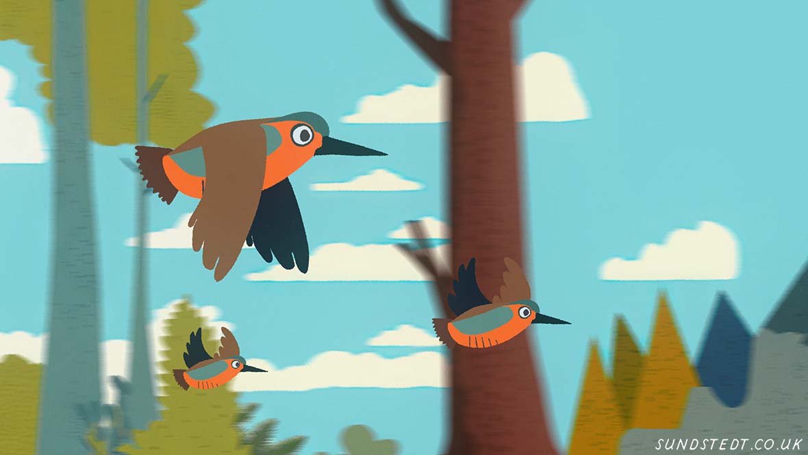 paper cutout animation from an illustrated music video sequence