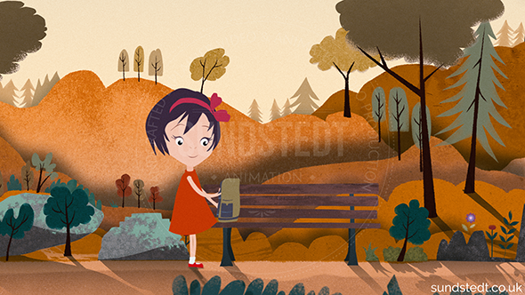 2d animation girl with bag – doll is lost