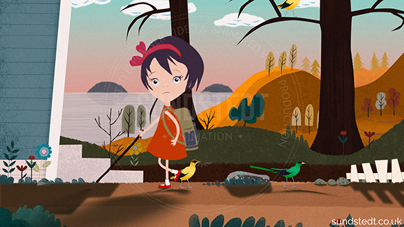Sundstedt Animation girl getting back home