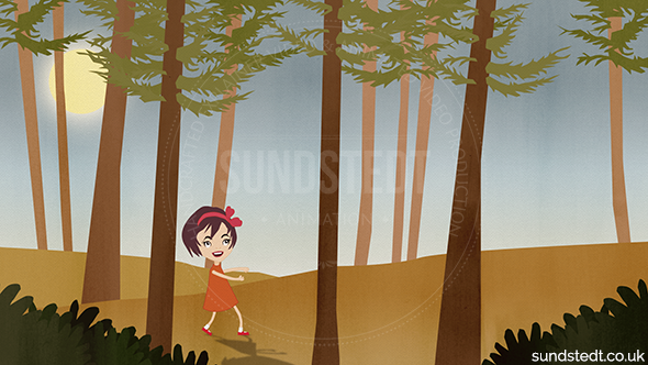 forest girl and sun early version animated music video sundstedt animation