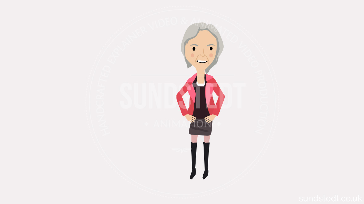 Sundstedt Animation - Behind The Scenes - Older Woman in Skirt Design