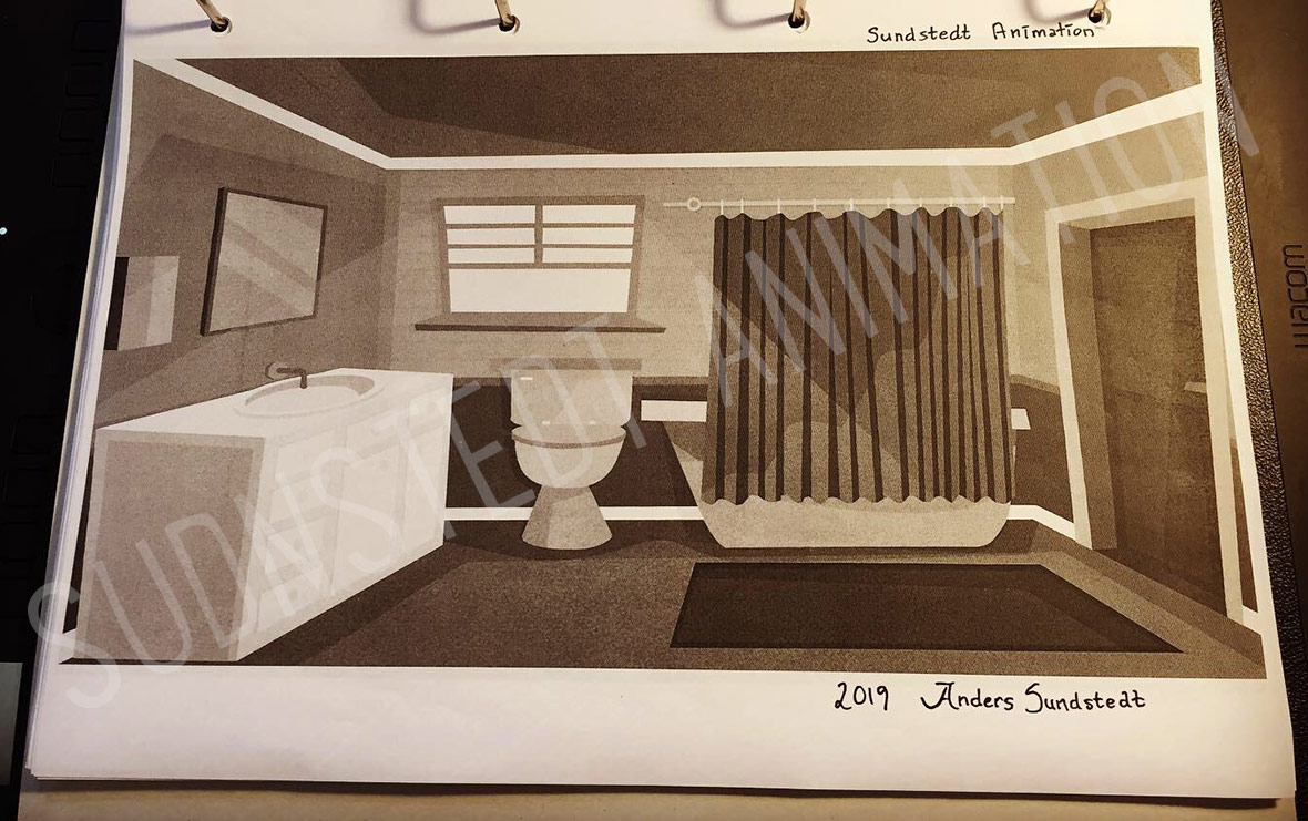Background Scenery Design for Poka Music Video (Print) by Anders Sundstedt
