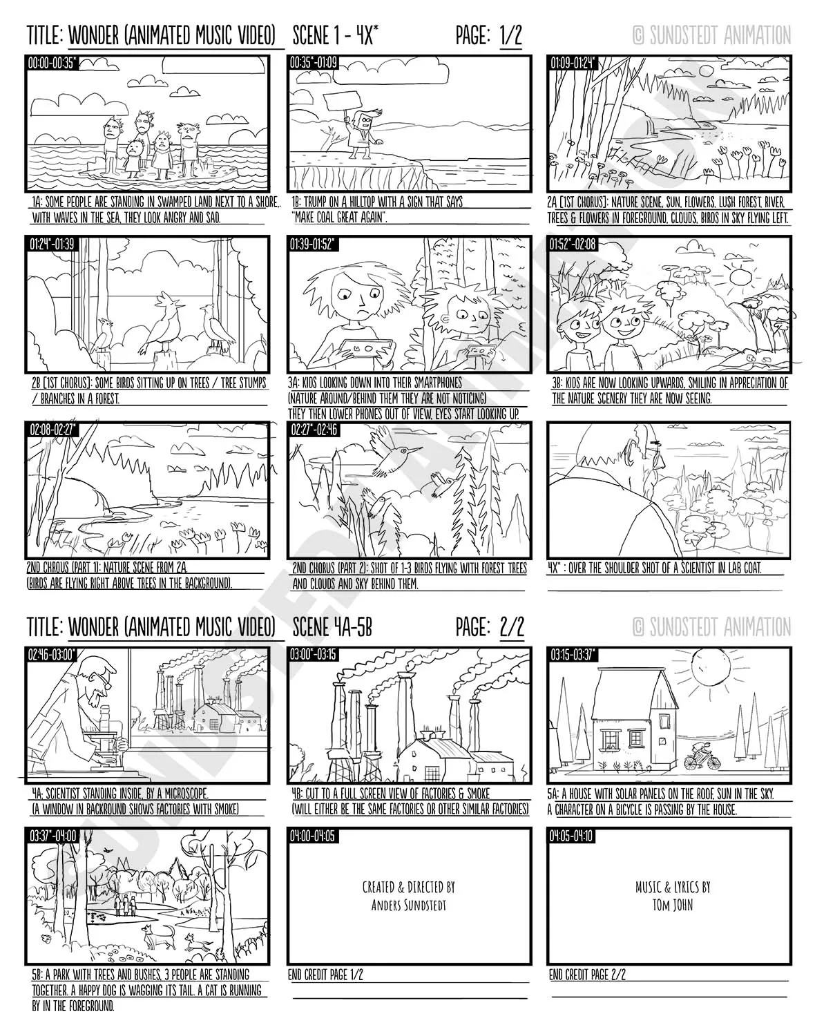 Sundstedt Animation Storyboard Production 2023 - Wonder Music Video-Website
