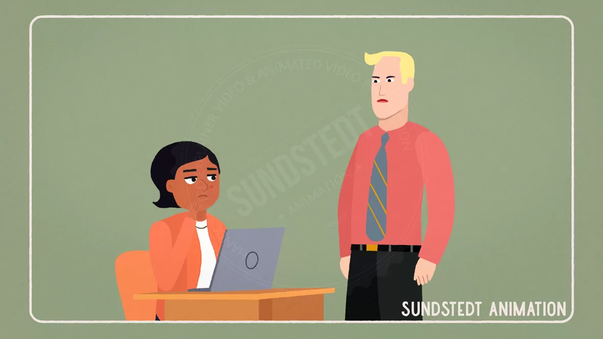 UNISON Animated Explainer Video - Office worker with her boss
